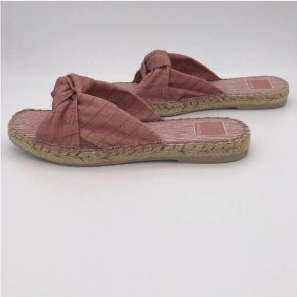 NWB Dolce Vita Benecia Knotted‎ Sandal in Blush Linen Size 6.5 - Picture 7 of 8